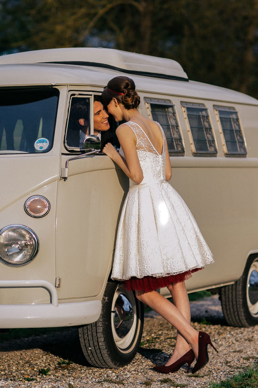 barn wedding germany-marsala decoration-peonies bouquet-vw t1 wedding car-vintage wedding