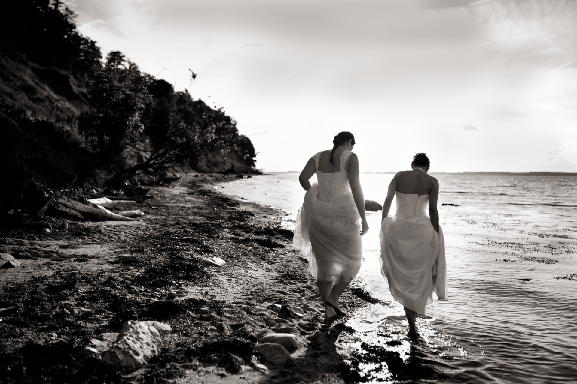 after wedding shoot beach-lesbian wedding-same sex marriage germany