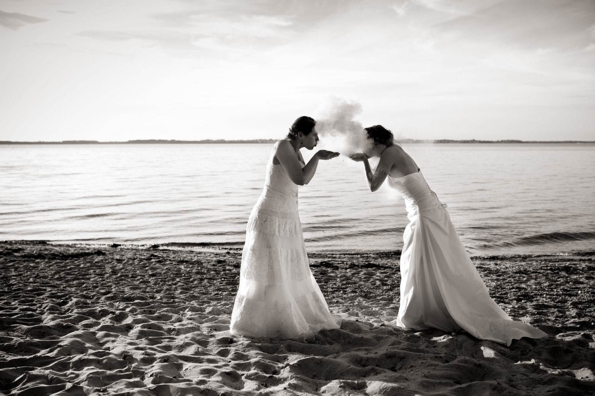 lesbian wedding germany-holi color after wedding shoot-same sex wedding europe