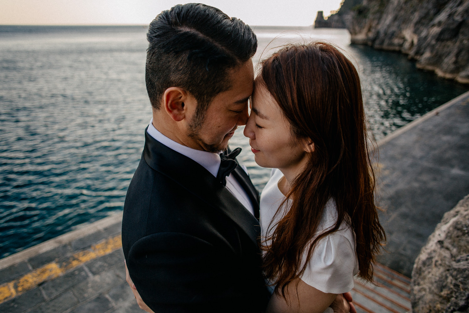 Hochzeitsfotograf Amalfi Küste-Flitterwochen Italien-Close Up Portrait Paarfoto