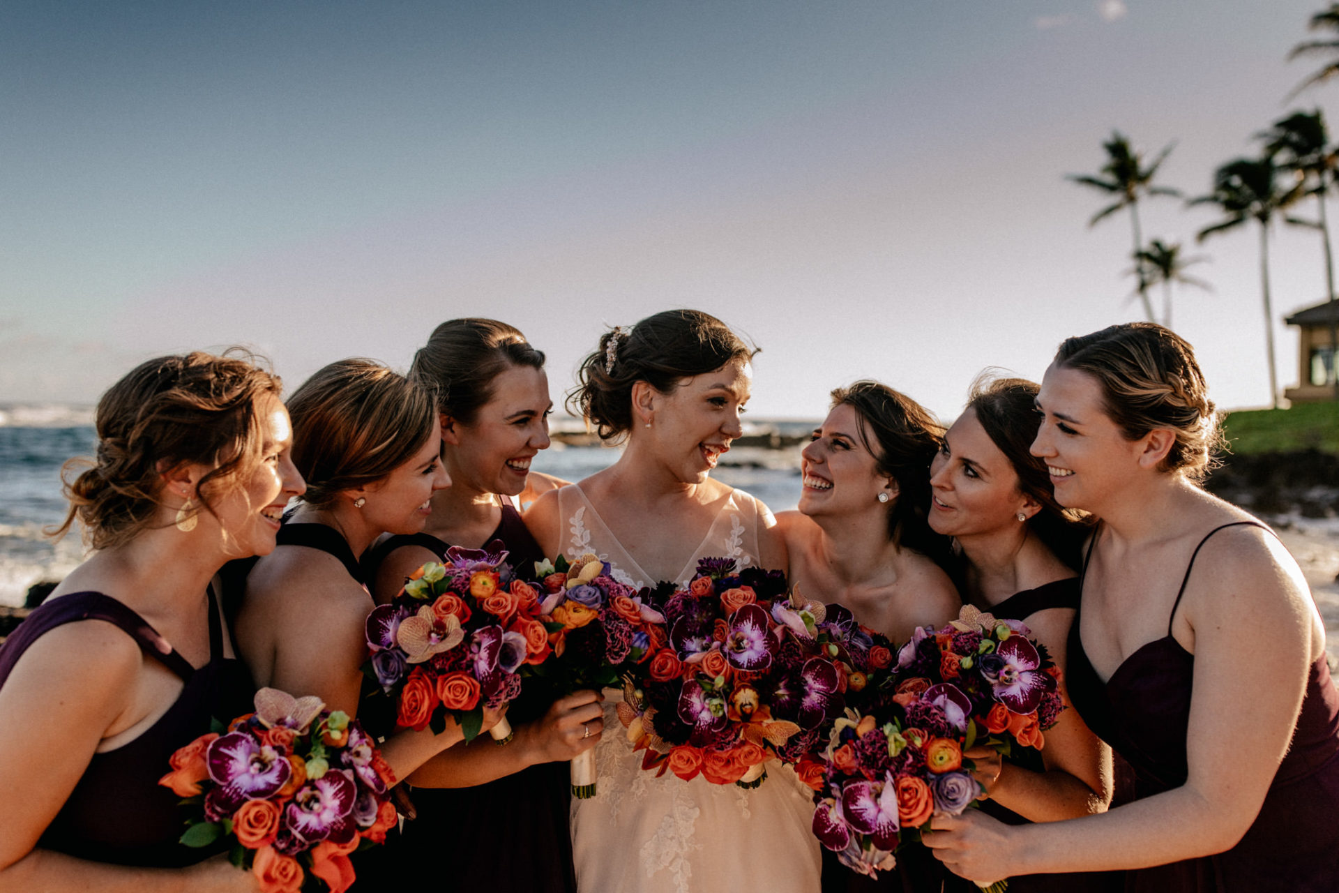 destination wedding kauai-hawaii wedding photographer-plantation gardens kola-bridal party