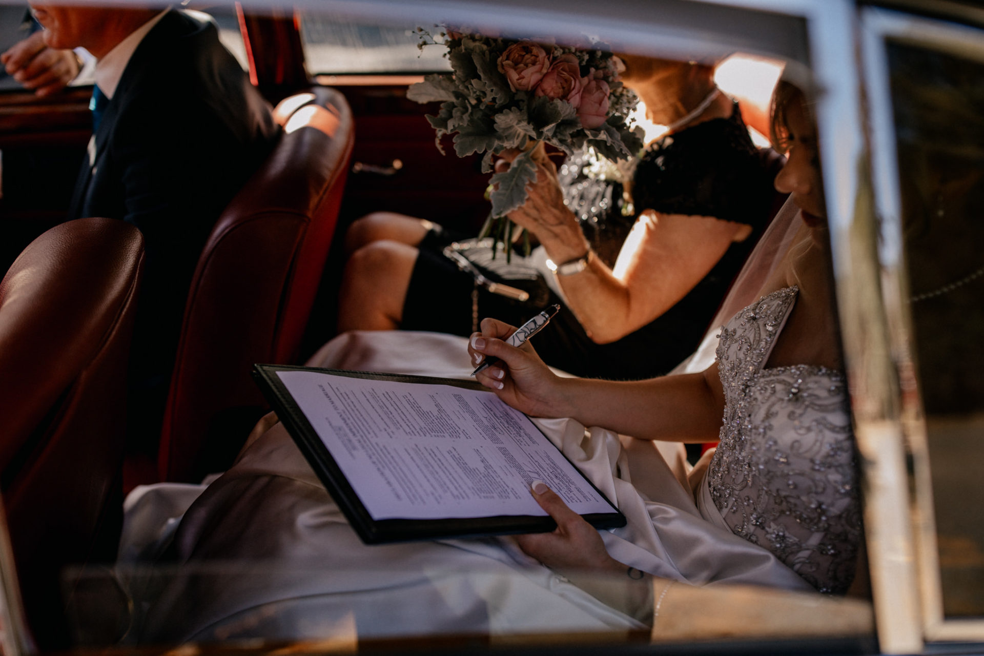 backyard-wedding-australia-melbourne-ceremony-bride-getting-out-of-classic-car-grandma