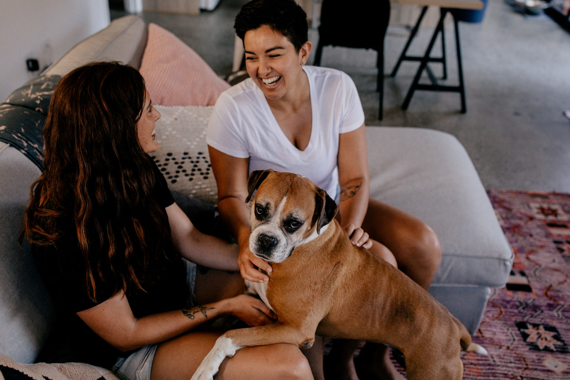 In Love Session Thornbury-engagement photos-home-story-couple shoot-lesbian couple with dog-lgbtq-friendly-wedding-photographer-melbourne